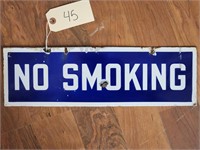 "No Smoking" Single-Sided Porcelain Sign