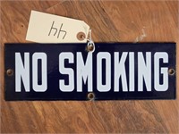 "No Smoking" Single-Sided Porcelain Sign