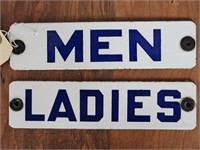 "Men" & "Ladies" Porcelain Restroom Signs