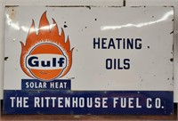 "Gulf Rittenhouse" Single-Sided Metal Enamel Sign