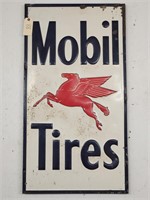 "Mobile Tires" Single-Sided Embossed Tin Sign