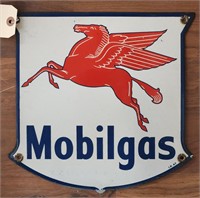 "Mobilgas" Single-Sided Porcelain Sign