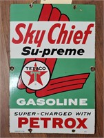 "Sky-Chief Su-preme" Single-Sided Enameled Sign