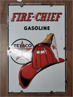"Fire Chief" Single-Sided Enameled Metal Sign