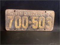 1944 North Carolina License Plate