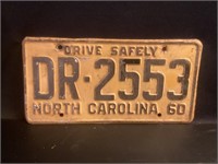 1960 North Carolina License Plate
