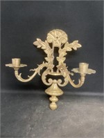 Vintage Brass Candle Holder Wall Sconce