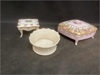 Lenox Bowl and Porcelain Dresser Pieces
