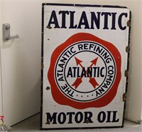 Vintage Atlantic Motor Oil Metal Sign 52"X36"