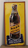Vintage Metal Dads Root Beer Sign 29"X 13.5"