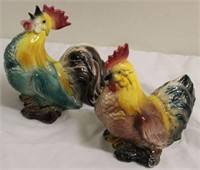 Vintage Chicken & Rooster Figurines 7"T
