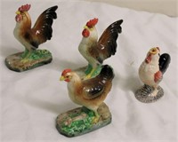 Vintage Rooster & Chicken Lot & Pie Funnel Bird
