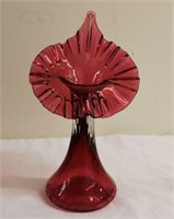 Fenton Cranberry Pulpit Vase 11" T