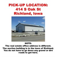 Pick-up Location: 414 S Oak St, Richland, IA 52585