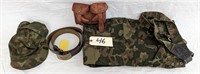 Russian Belt, Camo Pants, ammo pouch and Hat