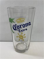 Corona Extra Pint Beer Glass-Palm Trees & Blue