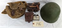 Czech Helmet and 3 ammo pouches