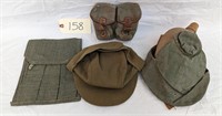 MIlitary lot with backpack and Russian Hat