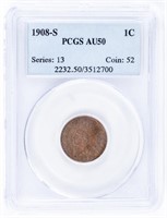 Coin 1908-S  Indian Cent  PCGS AU50  Key Date