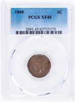 Coin 1868 Indian Cent  PCGS XF45  Key Date