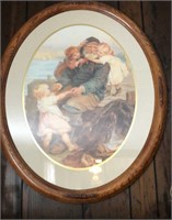 Seaman’s Picture Oval Oak Frame 33” x 27.5”