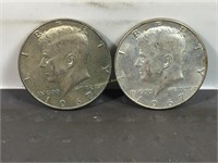 Two 1967 Kennedy half dollars