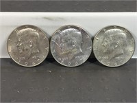 Three 1967 Kennedy half dollars