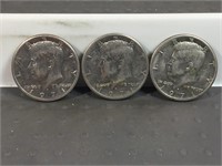 Three 1971D Kennedy half dollars