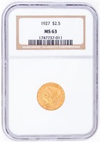 Coin 1927 $2.50 Indian Head Gold Piece NGC MS63