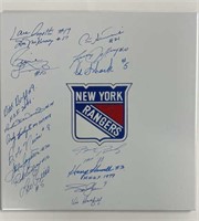 12" Autographed New York Rangers Hockey Tile