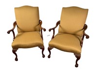 PAIR OF BALL AND CLAW ARM CHAIRS