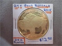 2015 24k Plated Buffalo Coin Copy 1oz