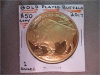 2017 24k Plated Buffalo Coin Copy 1oz