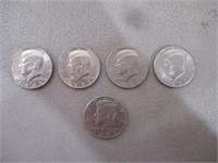 5 Kennedy Half Dollars