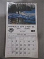 1986 Commercial Bank & Trust Co. Calender
