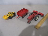 Ertl Tractor, Disk & Wagon, Tootsietoy Payloader