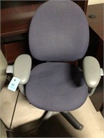 Used Office/Desk Chair Blue Upholster, Grey vinyl