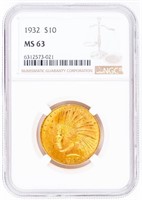 Coin 1932 $10 Indian Gold NGC MS63