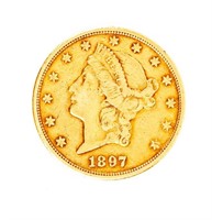 Coin 1897-S Liberty $20 Gold in Fine