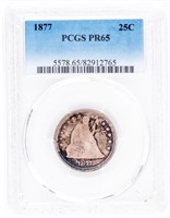 Coin 1877 Liberty Seated Quarter PCGS PR65