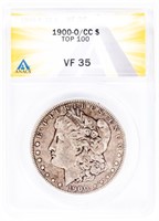 Coin 1900-O/CC Morgan Silver Dollar ANACS VF35
