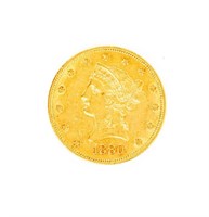 Coin 1880 $10 Coronet Gold Extra Fine+