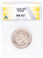 Coin 1936 Boone Comm. ANACS MS63