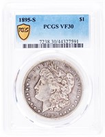 Coin 1895-S Morgan Silver Dollar PCGS VF30