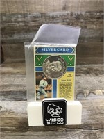 UltraRare 1992 1oz  999 Silver Babe Ruth Coin Card
