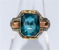 Jewelry 18kt Gold Blue Topaz Ring
