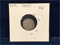 1899 Canadian Silver Five Cent Piece