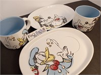 VINTAGE DISNEY GOOFY AND DONALD DUCK PLATE SET