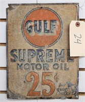 "Gulf Supreme" Single-Sided Embossed Tin Sign