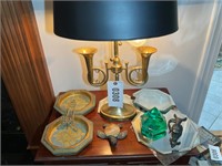 Group of Decorative Items, includes Two Bulb Lamp,